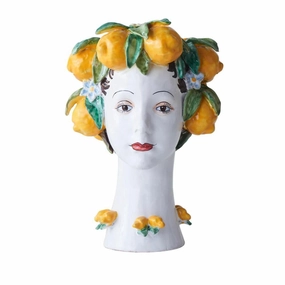 Head Vase With Lemon Crown home display ornament