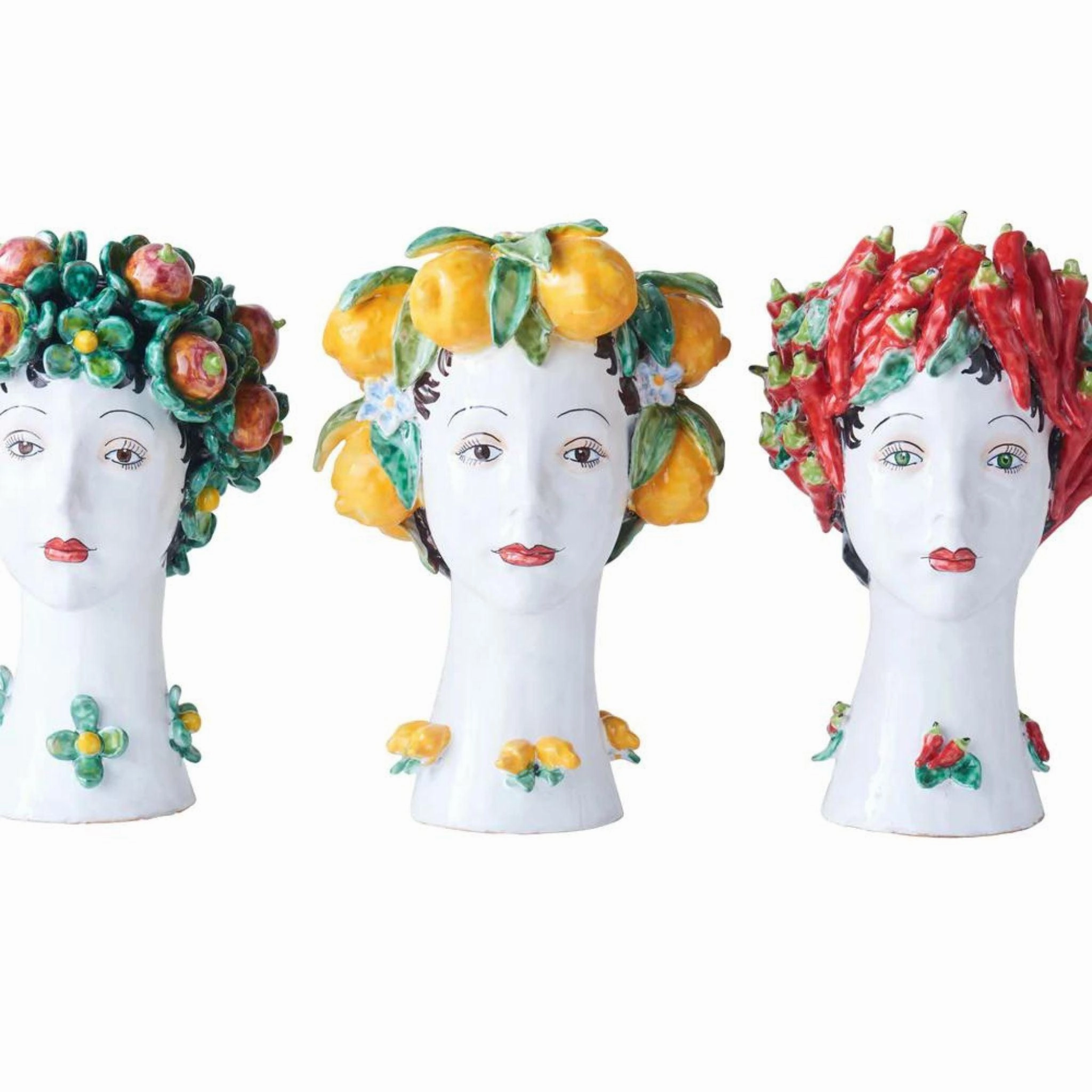 Head Vase With Lemon Crown