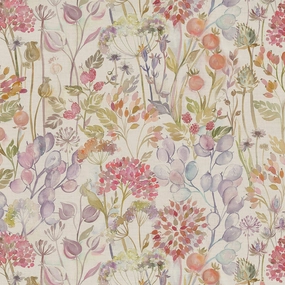 Hedgerow Printed Linen Fabric (By The Metre) Autumn elegant table cloth  