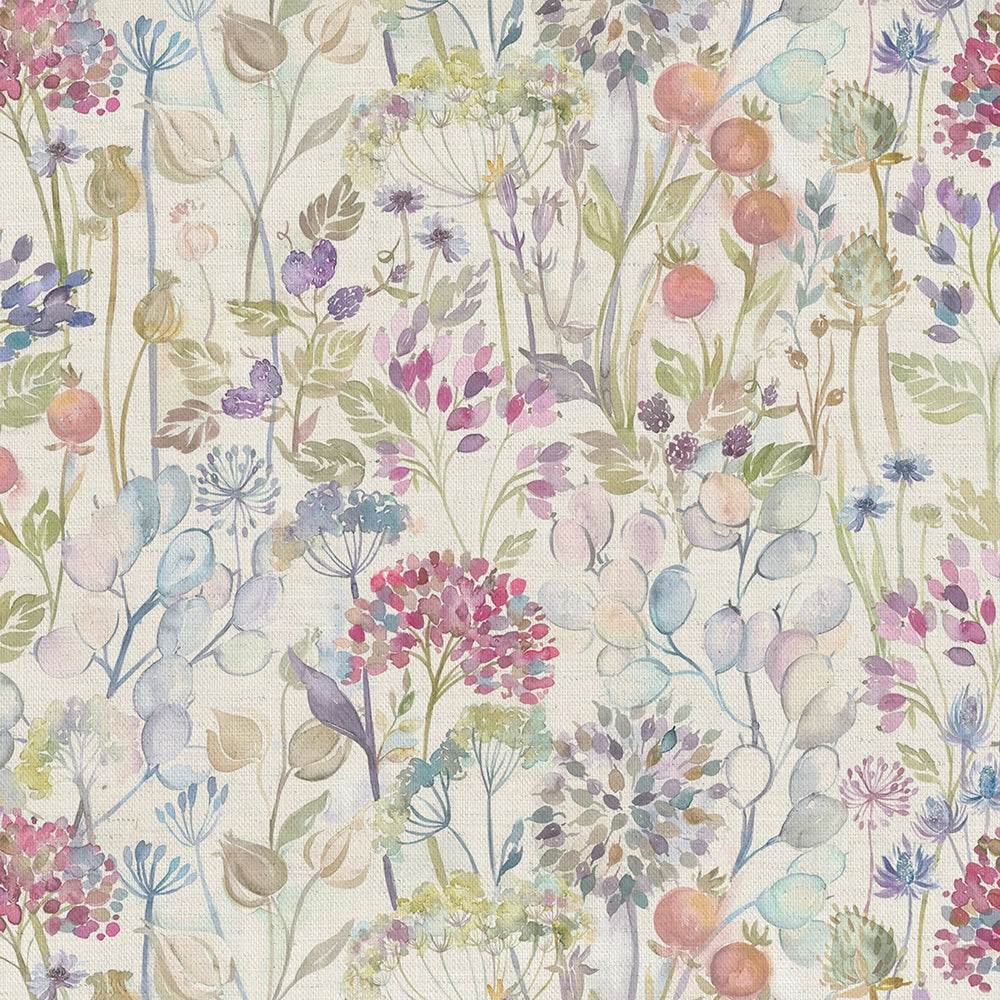 Hedgerow Printed Linen Fabric (By The Metre) Cream elegant table cloth  