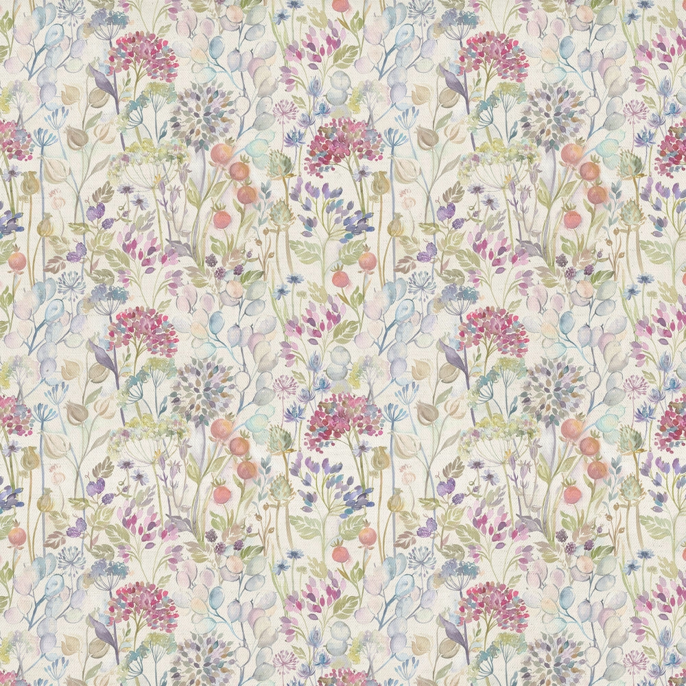 Hedgerow Printed Linen Fabric (By The Metre) Cream