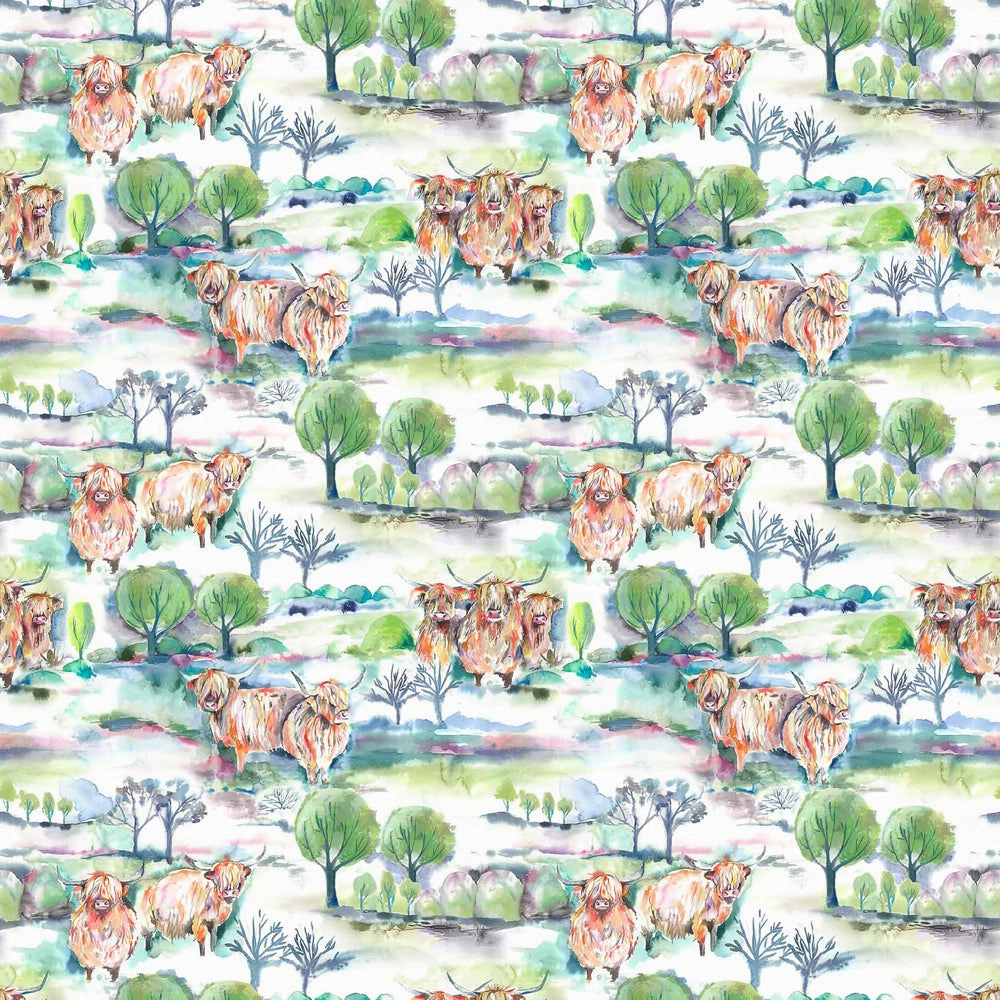 Heilan Herd Printed Cotton Fabric (By The Metre) Sage