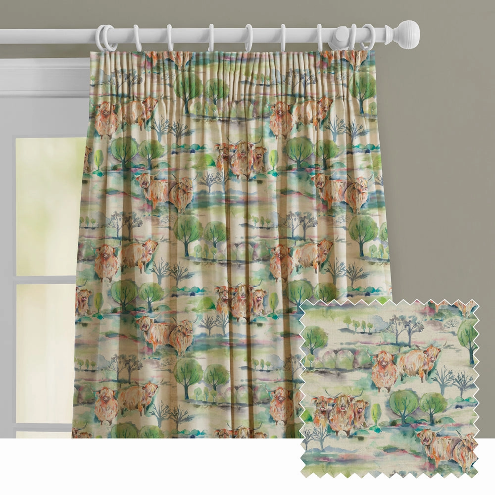 Heilan Herd Printed Made to Measure Curtains Sage patterned fashion rug  