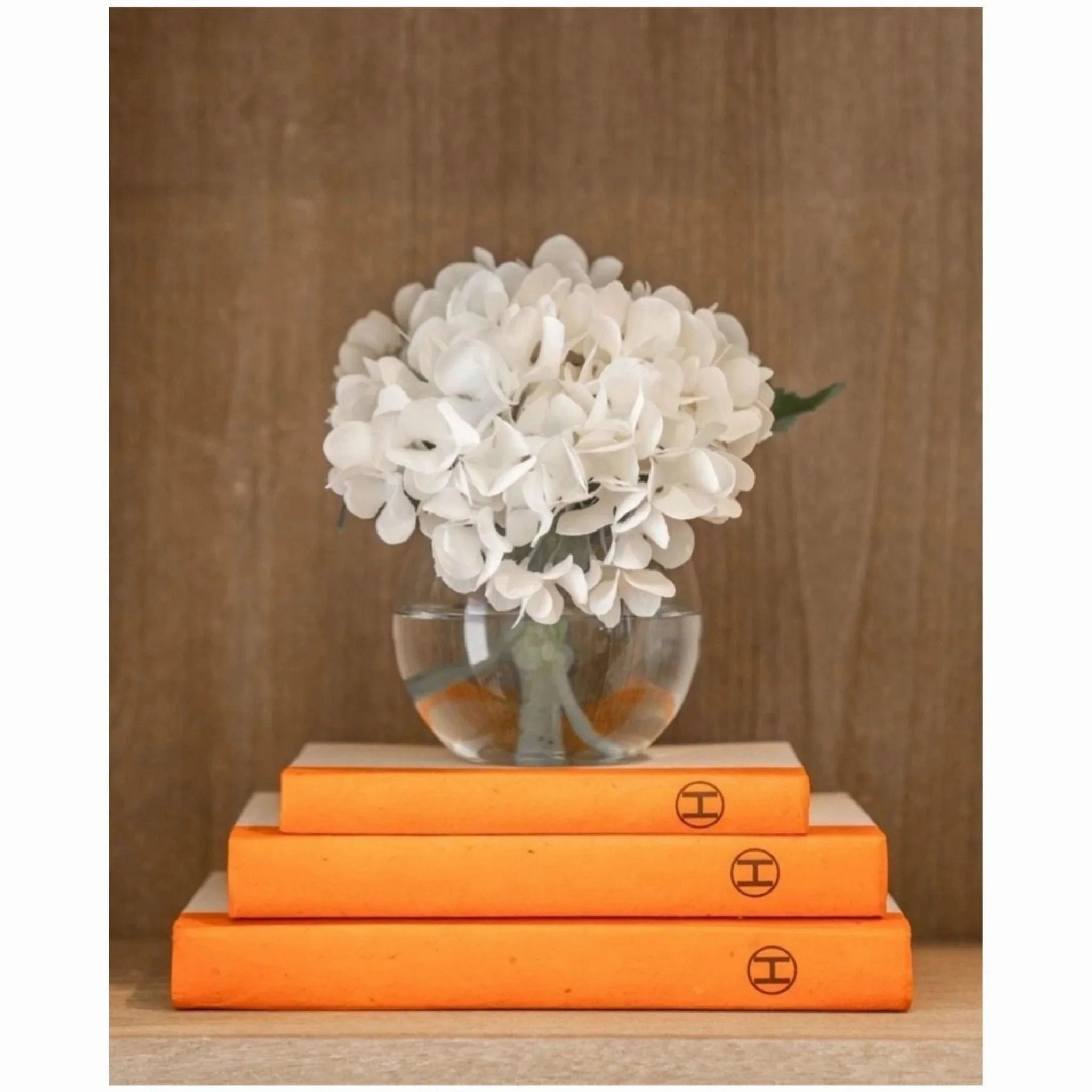 Hermes Inspired "H" Stack of Orange Decorative Books