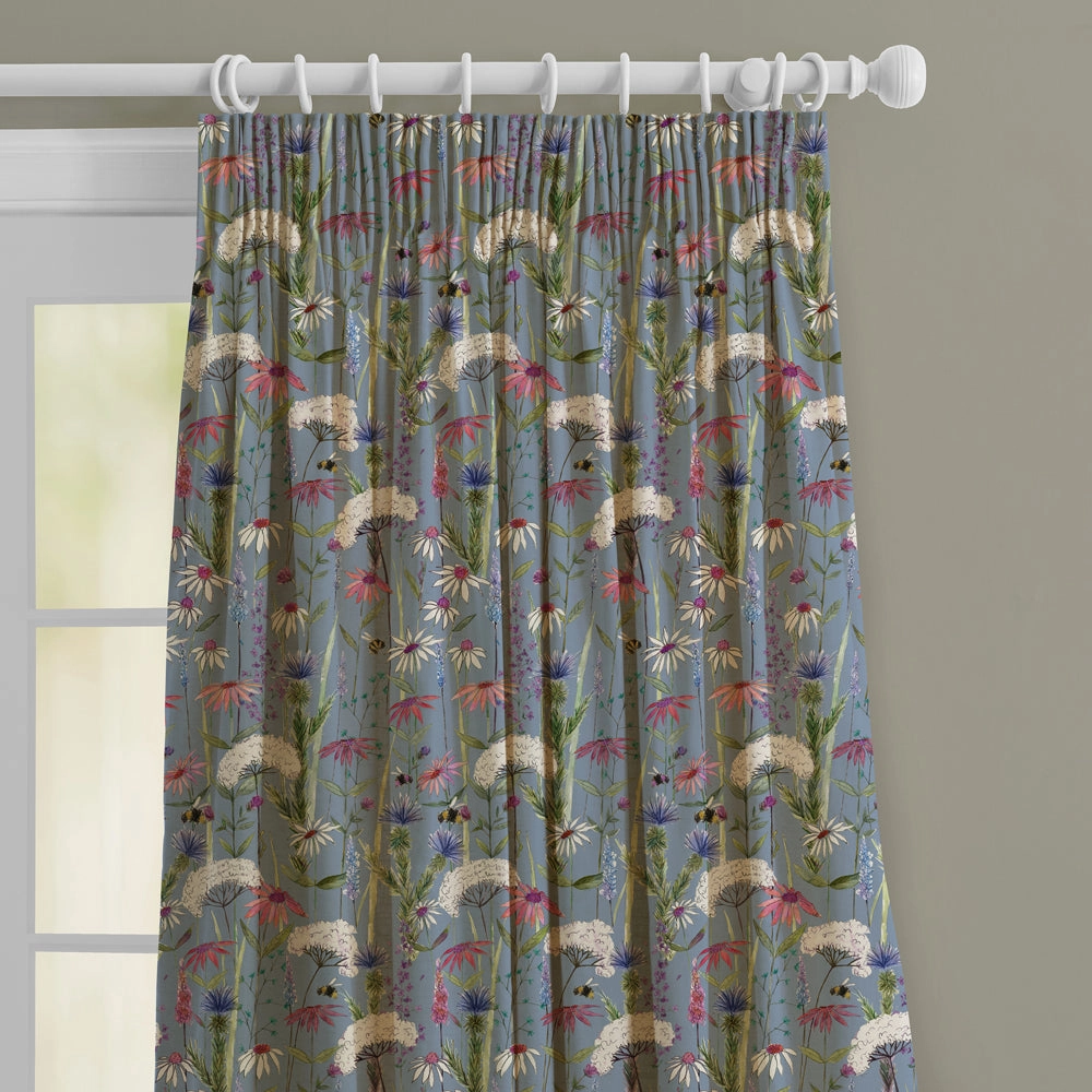 Hermione Printed Made to Measure Curtains Bluebell