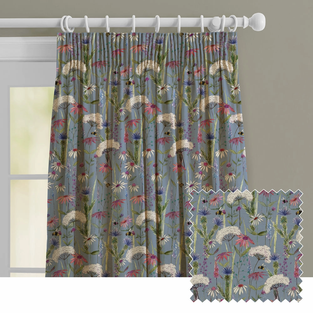 Hermione Printed Made to Measure Curtains Bluebell patterned fashion rug  