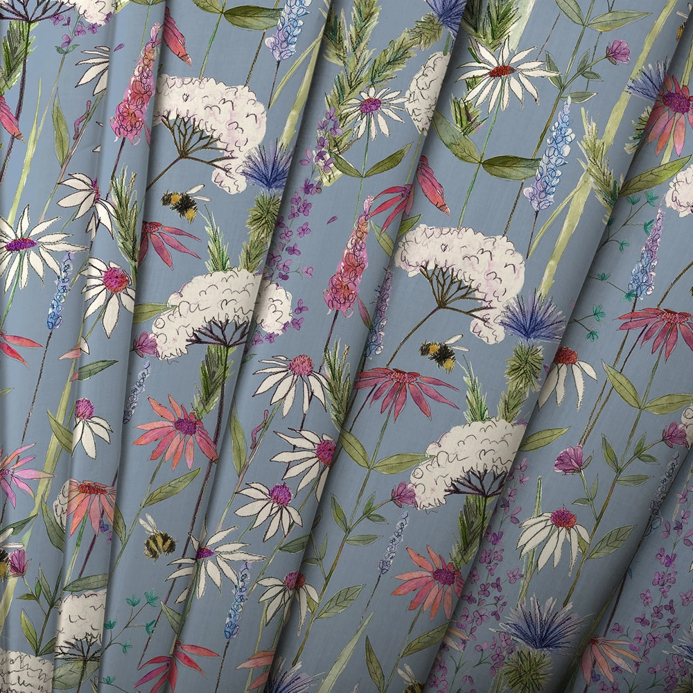 Hermione Printed Made to Measure Curtains Bluebell