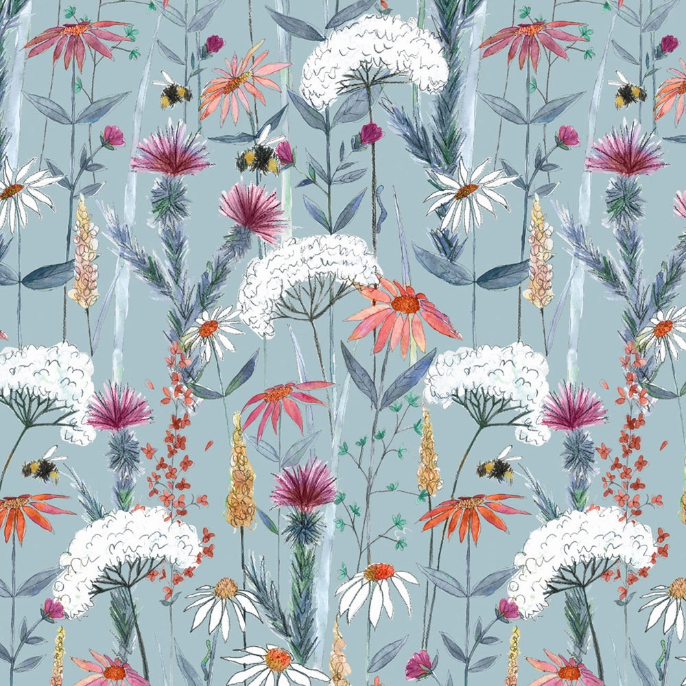 Hermione Printed Made to Measure Curtains Cornflower