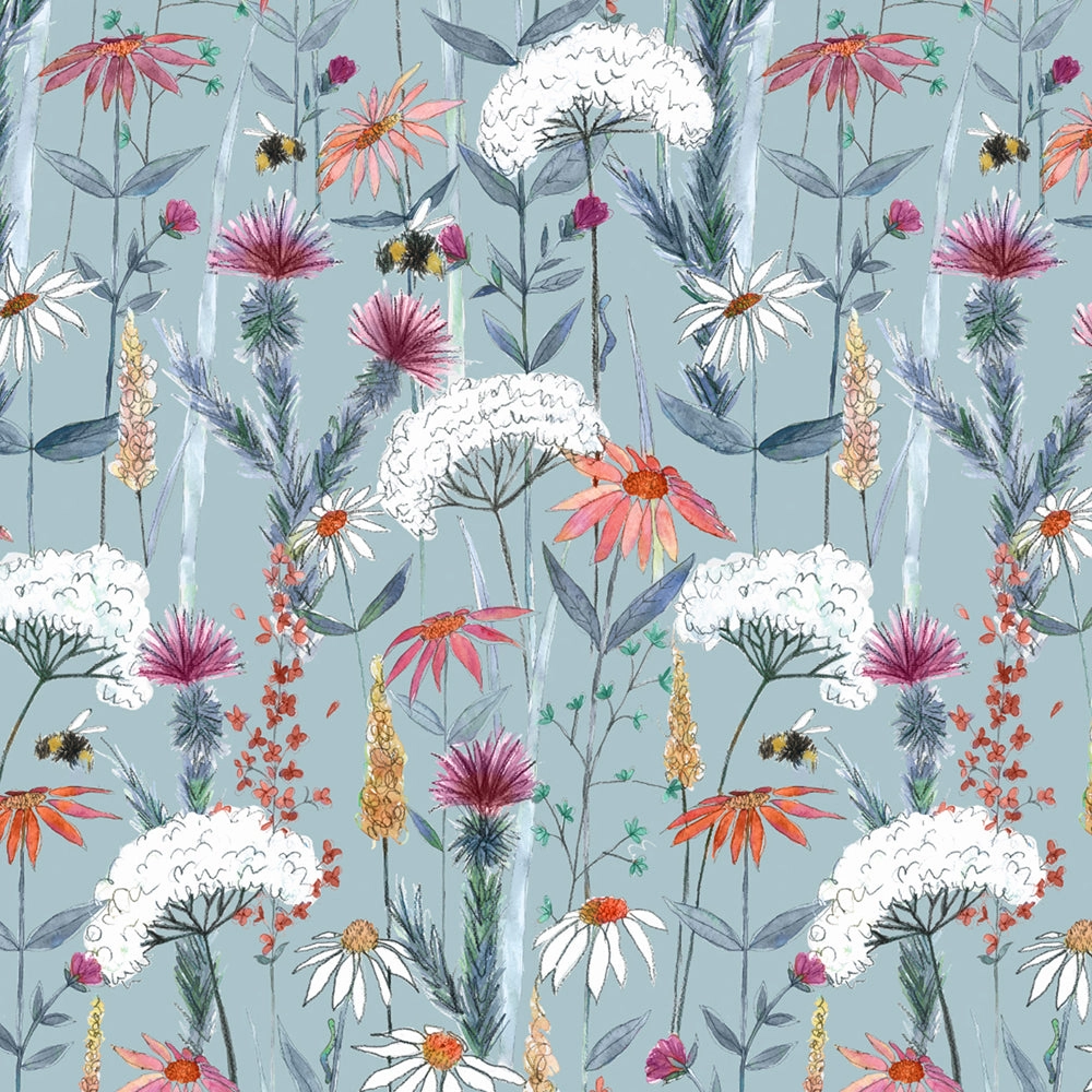 Hermione Printed Made to Measure Curtains Cornflower