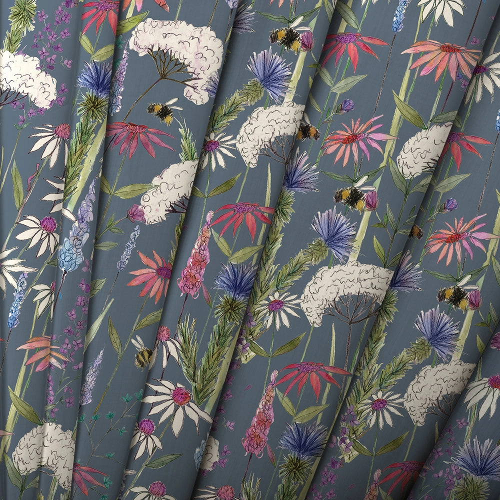 Hermione Printed Made to Measure Curtains Indigo