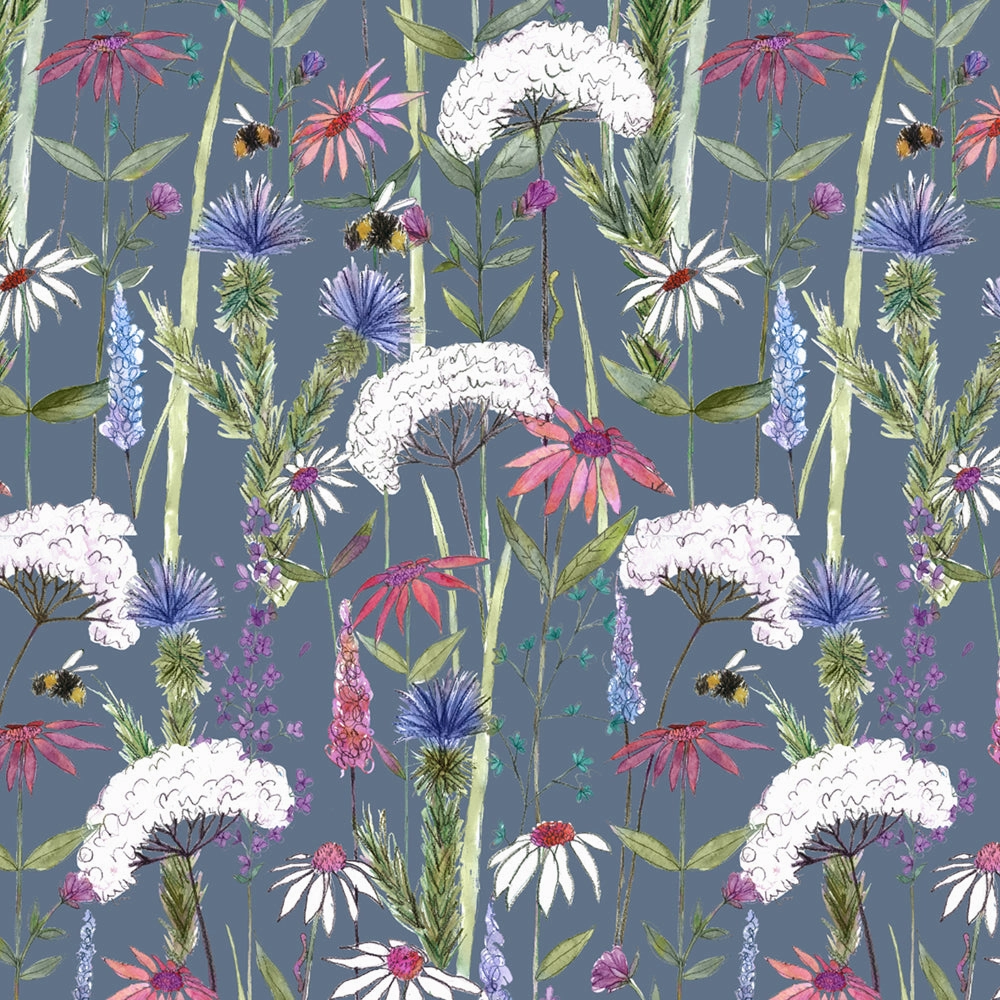 Hermione Printed Made to Measure Curtains Indigo