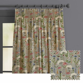 Hermione Printed Made to Measure Curtains Silver patterned fashion rug  