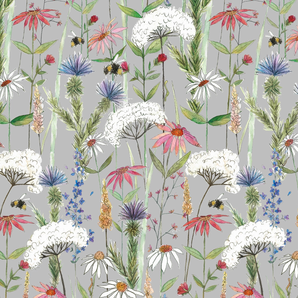 Hermione Printed Made to Measure Curtains Silver