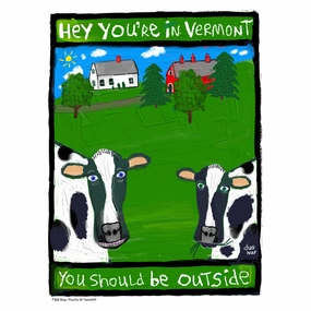 Hey You're In VT Art Print (8.5"x11") framed wall decor