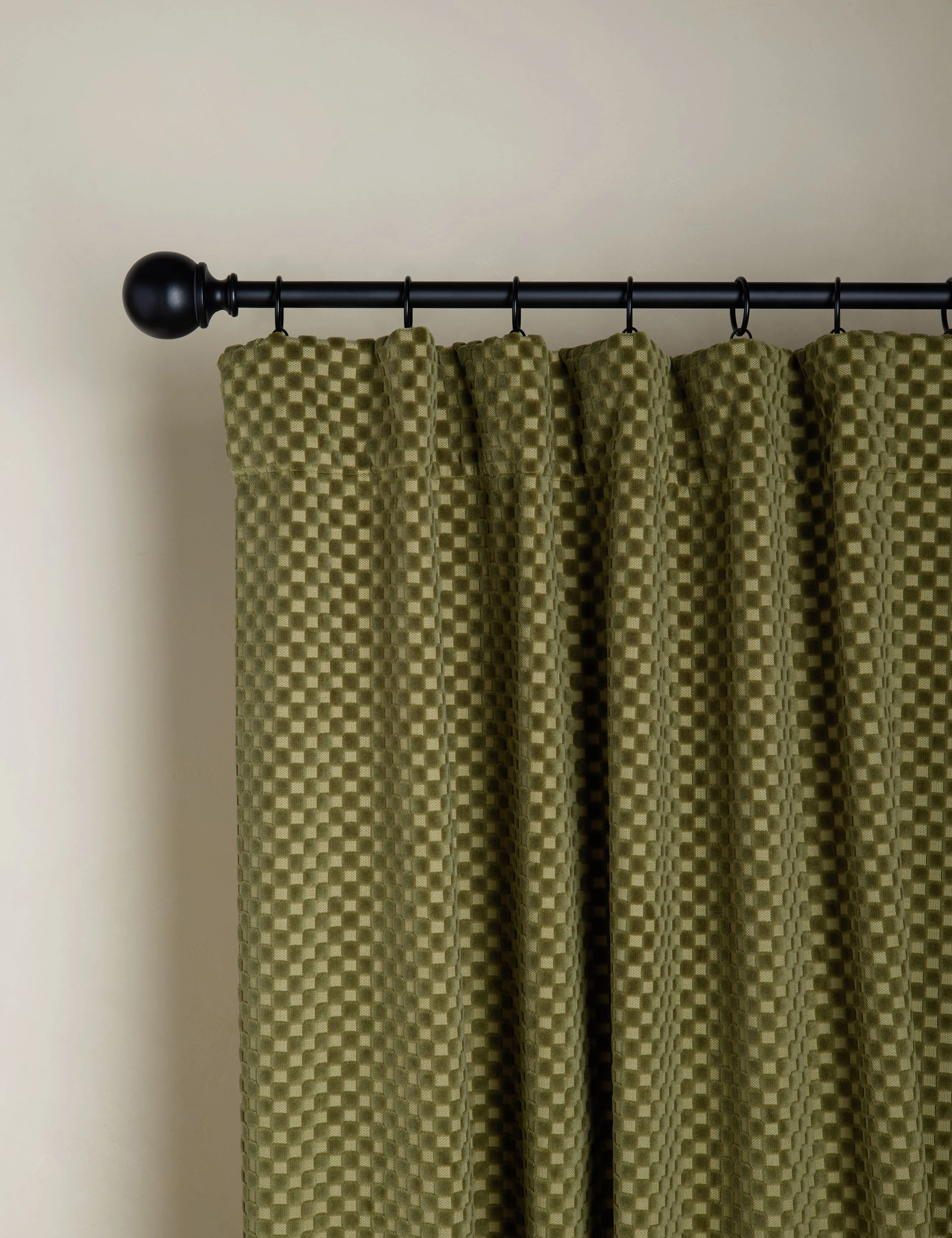 Hi-Lo Checker Velvet Curtain Panel By Sarah  Sherman Samuel