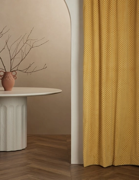 Hi-Lo Checker Velvet Curtain Panel By Sarah  Sherman Samuel decorative tabletop item