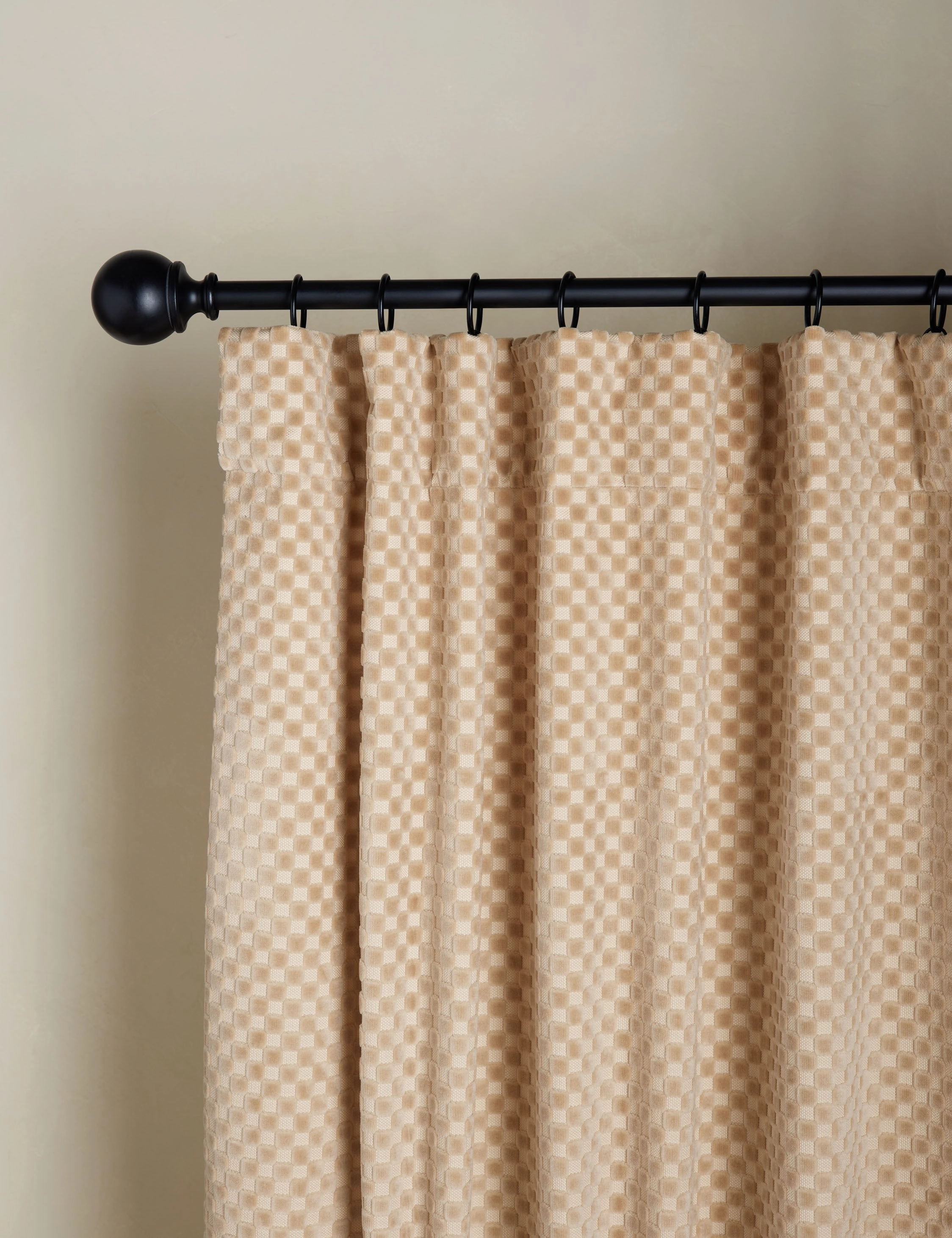Hi-Lo Checker Velvet Curtain Panel By Sarah  Sherman Samuel