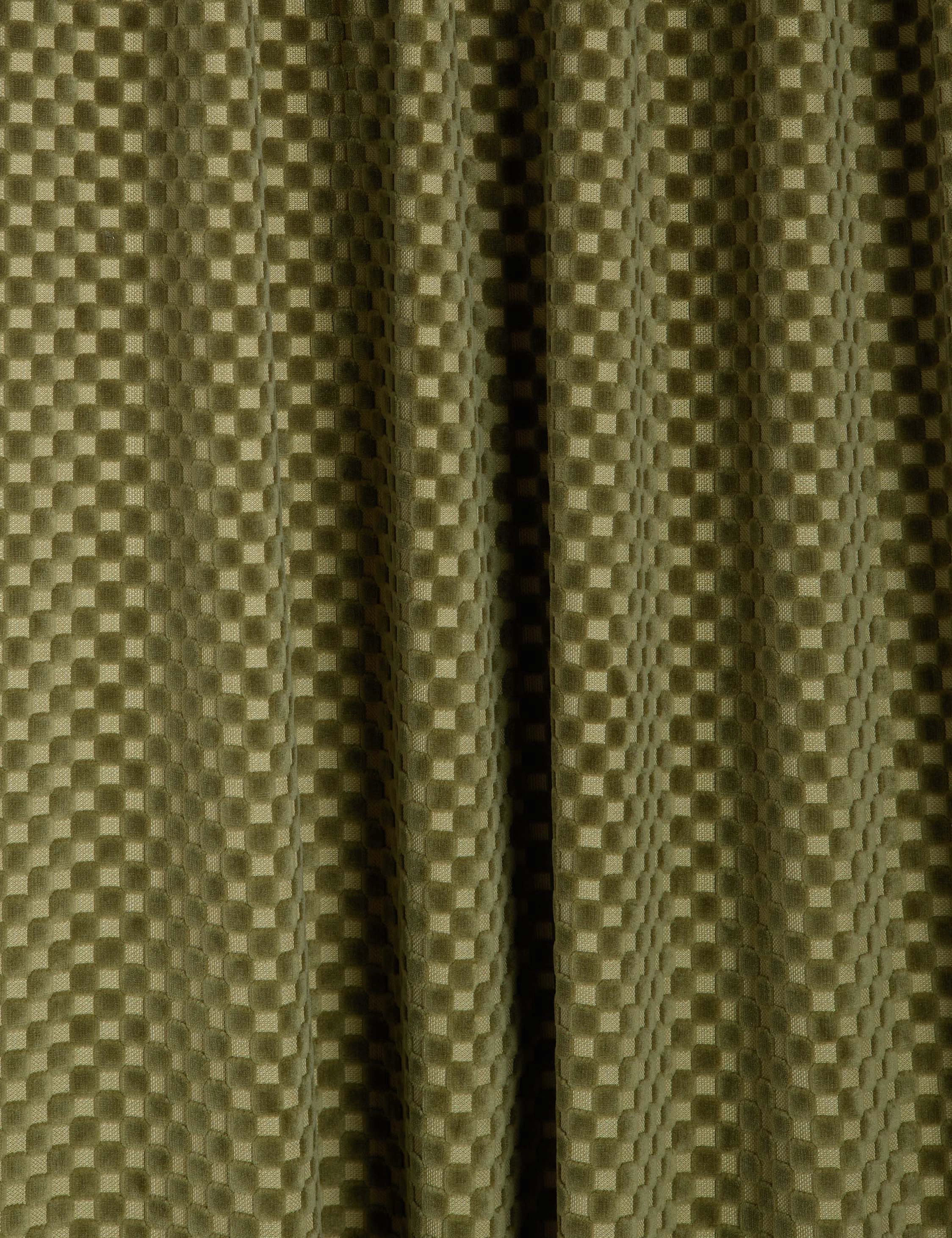 Hi-Lo Checker Velvet Curtain Panel By Sarah  Sherman Samuel