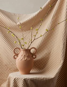 Hi-Lo Checker Velvet Fabric by Sarah Sherman Samuel decorative tabletop item