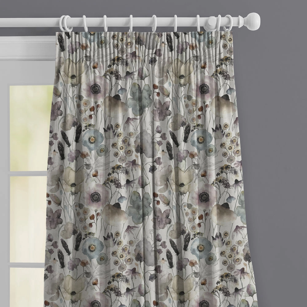 Hibbertia Linen Printed Made to Measure Curtains Haze