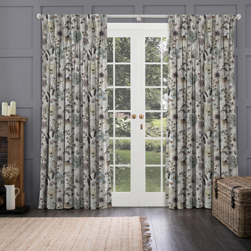 Hibbertia Linen Printed Made to Measure Curtains Haze