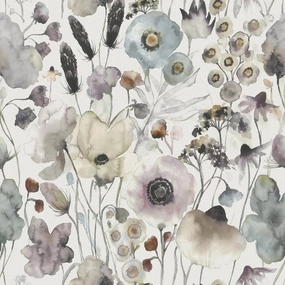 Hibbertia Printed Cotton Fabric (By The Metre) Haze/Cream elegant table cloth  