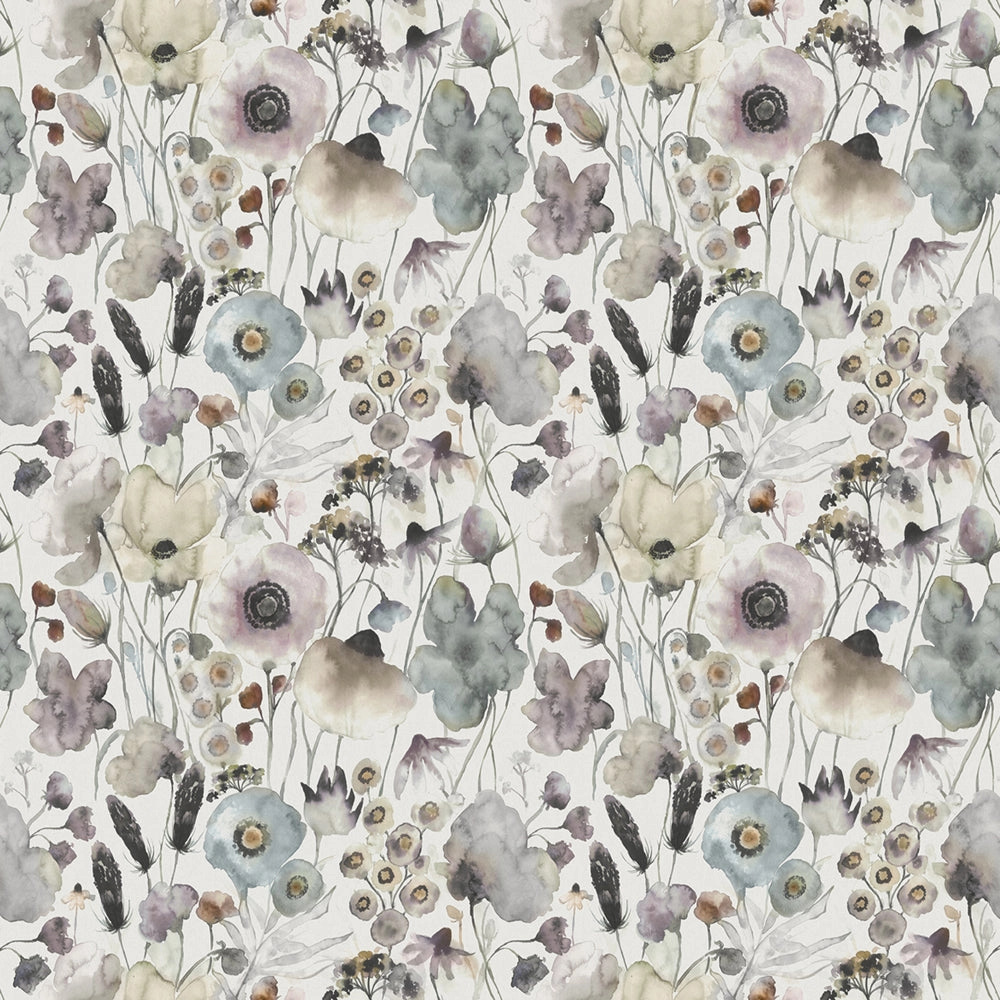 Hibbertia Printed Cotton Fabric (By The Metre) Haze/Cream