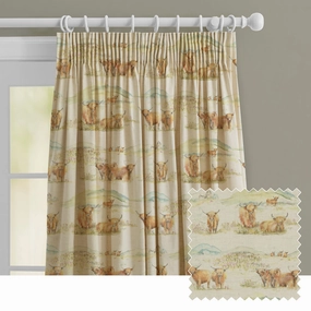 Highland Cattle Printed Made to Measure Curtains Linen patterned fashion rug  