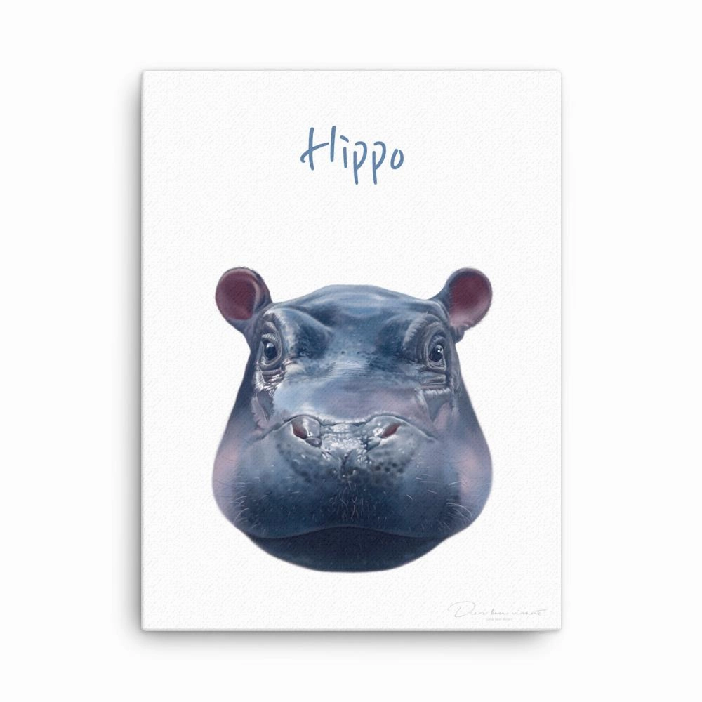 Hippo - canvas canvas mural art