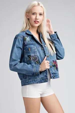 Honey Punch Bestickte Denimjacke AT0048