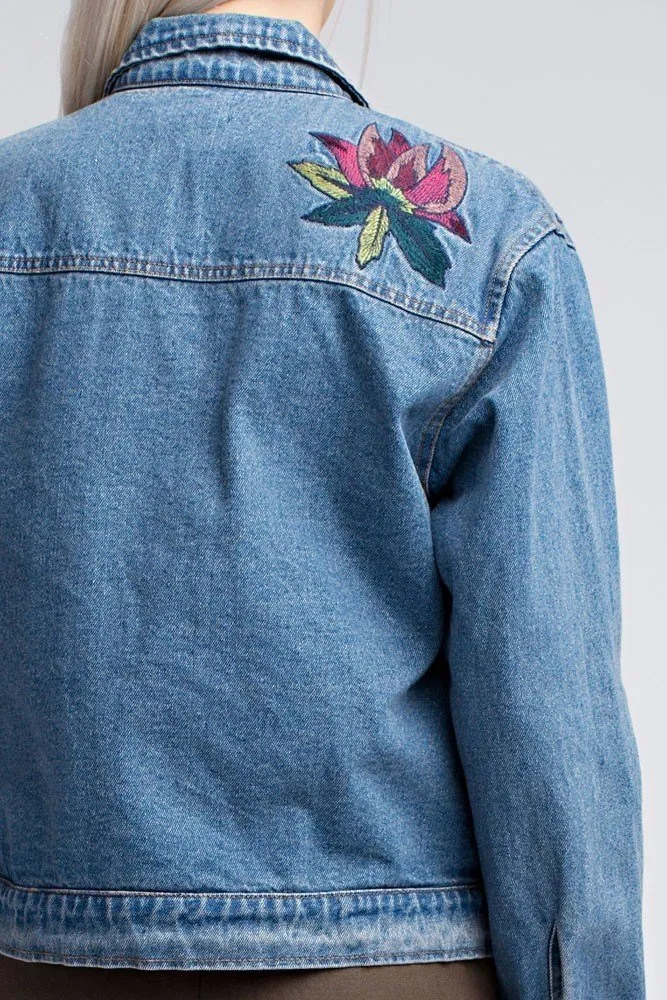 Honey Punch Bestickte Denimjacke AT0048