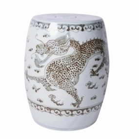 Hong Wu Dragon Porcelain Garden Stool home display ornament