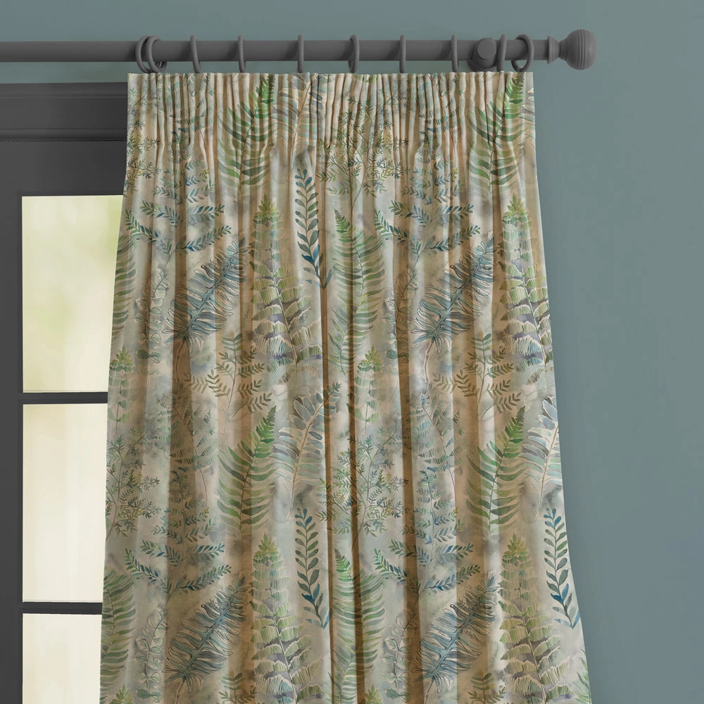 Honister Printed Made to Measure Curtains Teal