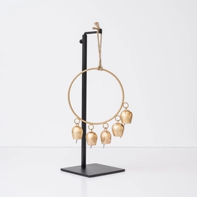 Hoop Wind Chime with Brass Bells dreamcatcher wall hanging
