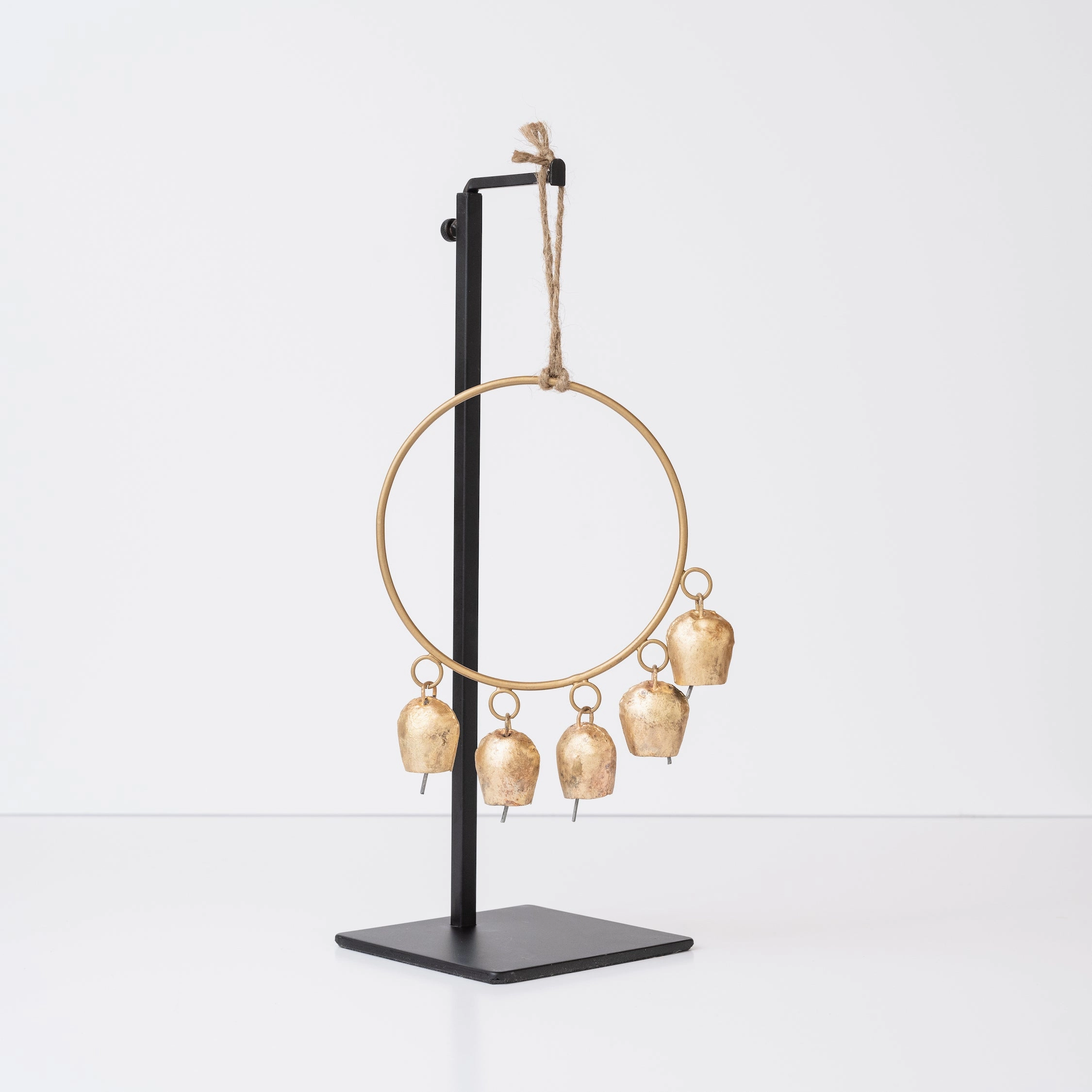 Hoop Wind Chime with Brass Bells dreamcatcher wall hanging