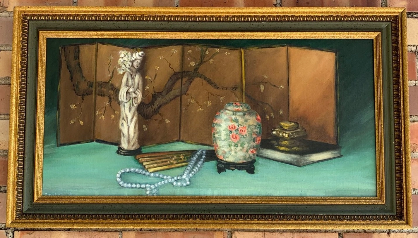 HORIZONTAL ASIAN STILL LIFE OIL PAINTING classic mural painting