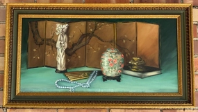 HORIZONTAL ASIAN STILL LIFE OIL PAINTING classic mural painting