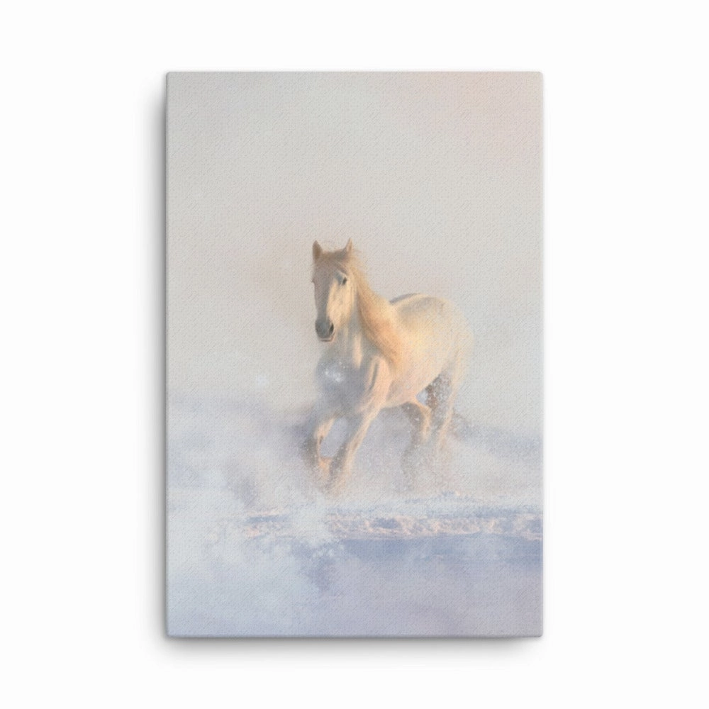 Horse in the snow - canvas