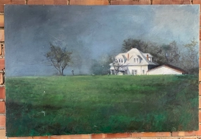 HOUSE IN THE STORM PAINTING classic mural painting