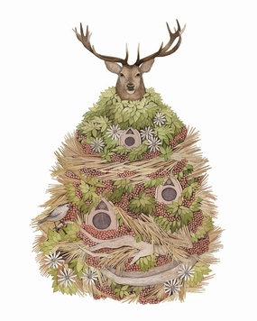 House of Deer - Art Print framed wall decor