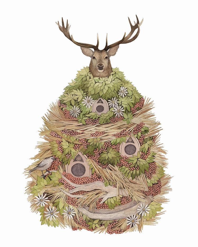 House of Deer - Art Print framed wall decor