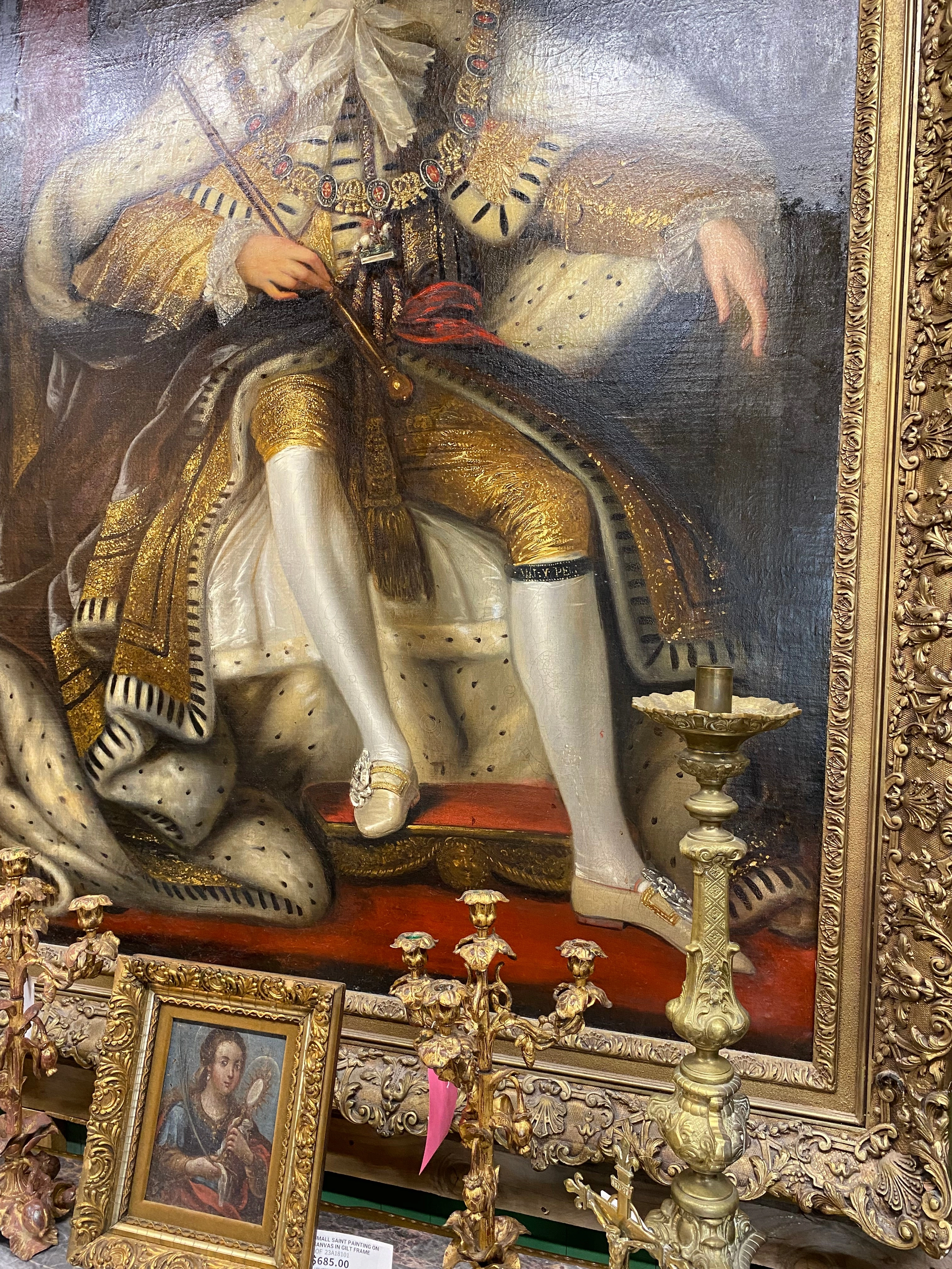 HUGE OIL PAINTING OF KING GEORGE