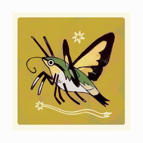 Hummingbird Moth Mini Print framed wall decor