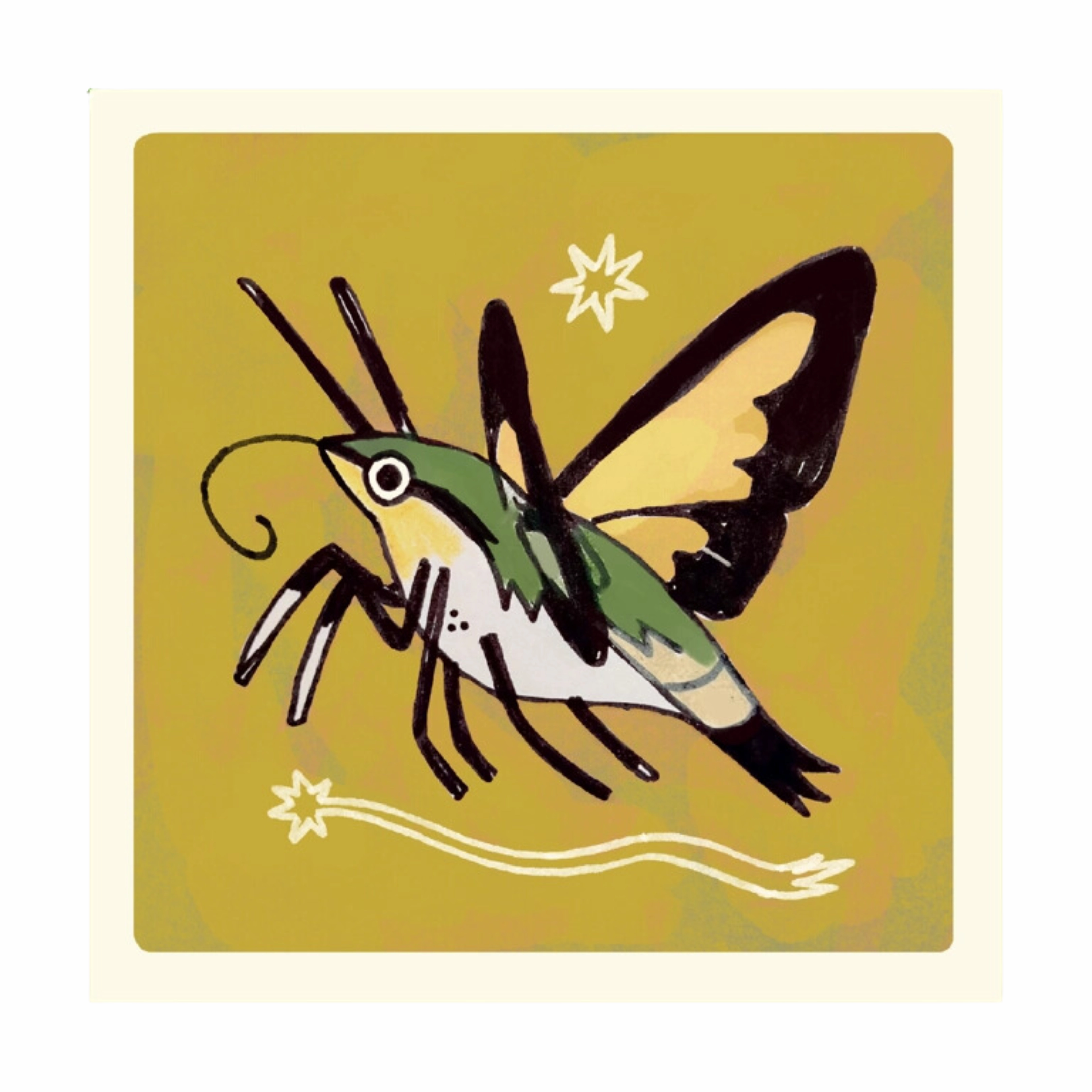 Hummingbird Moth Mini Print framed wall decor