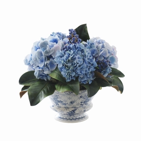 Hydrangea and Blueberry Silk Floral Arrangement home display ornament
