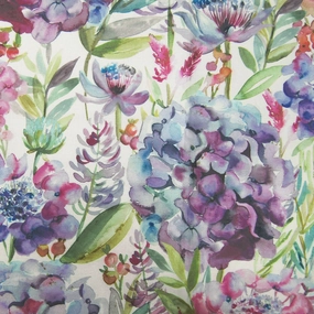 Hydrangea Printed Cotton Fabric (By The Metre) Grape elegant table cloth  