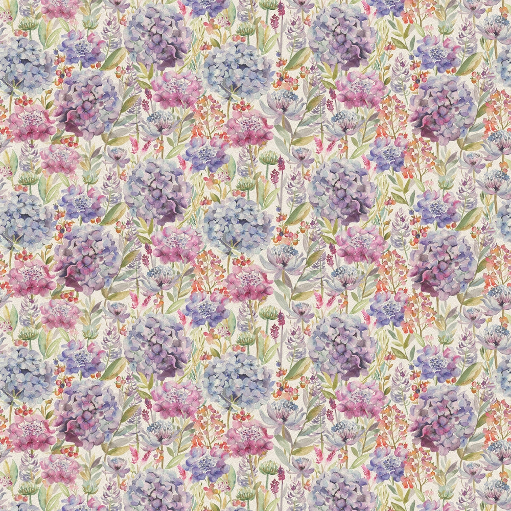 Hydrangea Printed Cotton Fabric (By The Metre) Natural