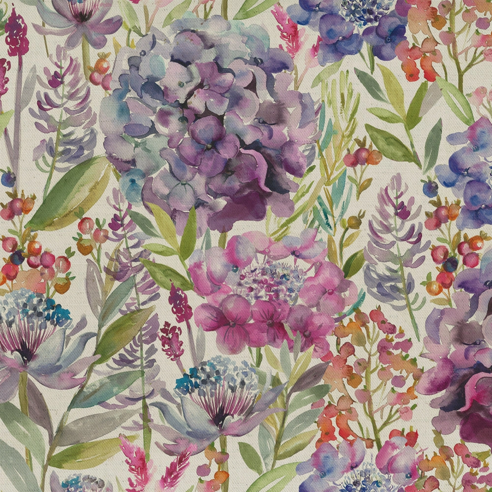 Hydrangea Printed Cotton Fabric (By The Metre) Natural elegant table cloth  