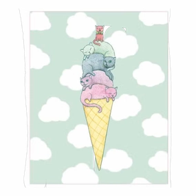 Ice Cream Cats 8x10 Print framed wall decor