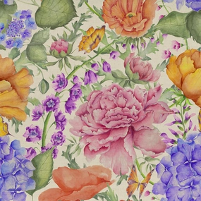 Idalia Mini Printed Cotton Fabric (By The Metre) Fuchsia elegant table cloth  